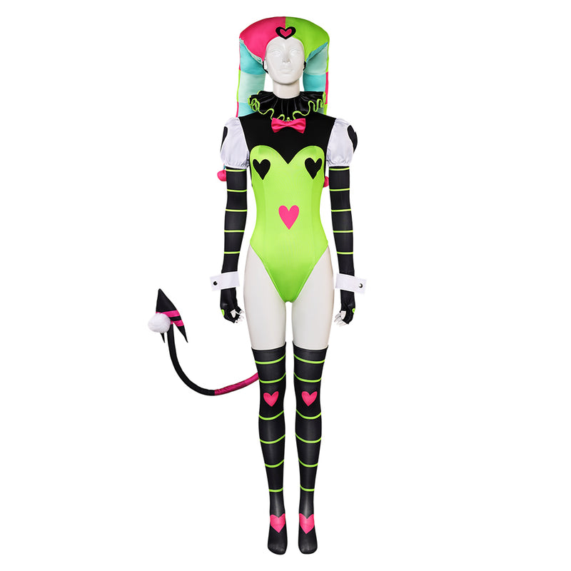 Helluva Boss Hazbin Hotel TV Fizzarolli Women Green Outfit Party Carnival Halloween Cosplay Costume