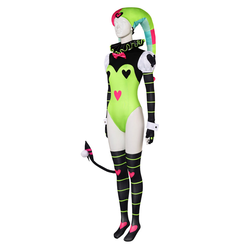 Helluva Boss Hazbin Hotel TV Fizzarolli Women Green Outfit Party Carnival Halloween Cosplay Costume