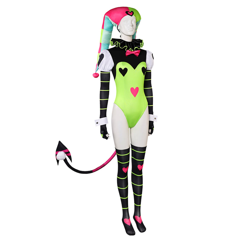 Helluva Boss Hazbin Hotel TV Fizzarolli Women Green Outfit Party Carnival Halloween Cosplay Costume