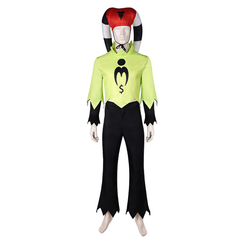 Helluva Boss Hazbin Hotel TV Fizzarolli Yellow Suit With Hat Party Carnival Halloween Cosplay Costume