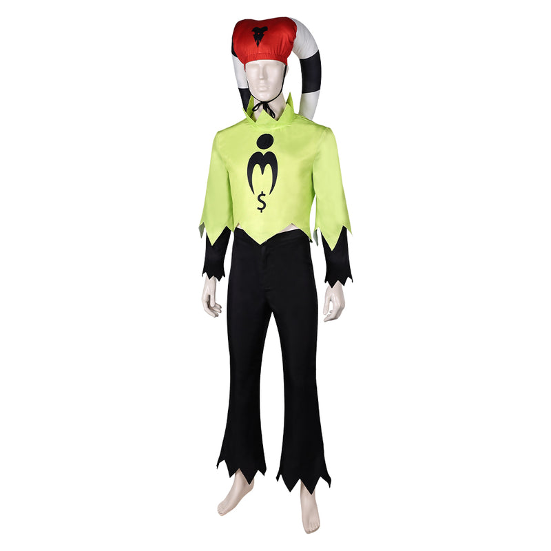 Helluva Boss Hazbin Hotel TV Fizzarolli Yellow Suit With Hat Party Carnival Halloween Cosplay Costume