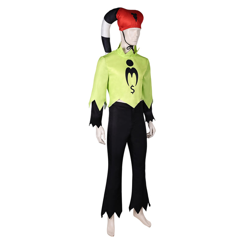 Helluva Boss Hazbin Hotel TV Fizzarolli Yellow Suit With Hat Party Carnival Halloween Cosplay Costume