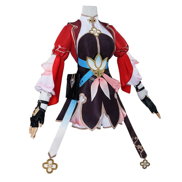 Honkai: Star Rail Game March 7th Women Red Dress Outfit Party Carnival Halloween Cosplay Costume