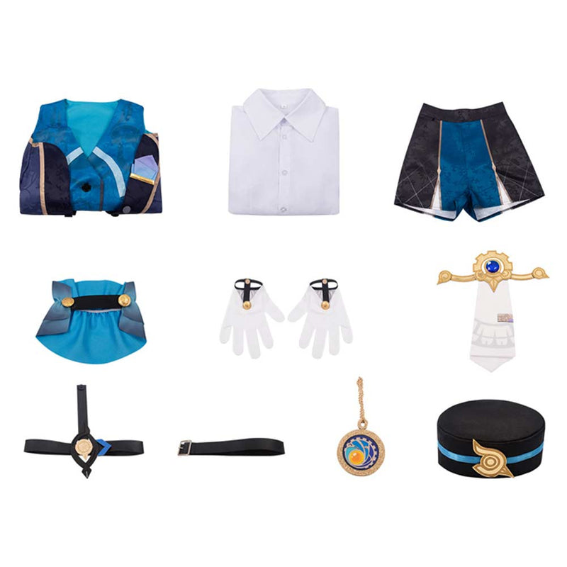 Honkai: Star Rail Game Mikhail Char Legwork Blue Outfit Party Carnival Halloween Cosplay Costume