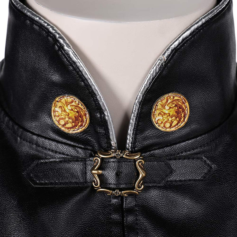 House of the Dragon TV Aemond Targaryen Black Coat With Belt Party Carnival Halloween Cosplay Costume