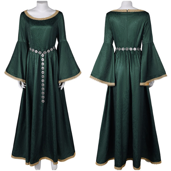 House of the Dragon TV Alicent Hightower Women Green Dress Party Carnival Halloween Cosplay Costume