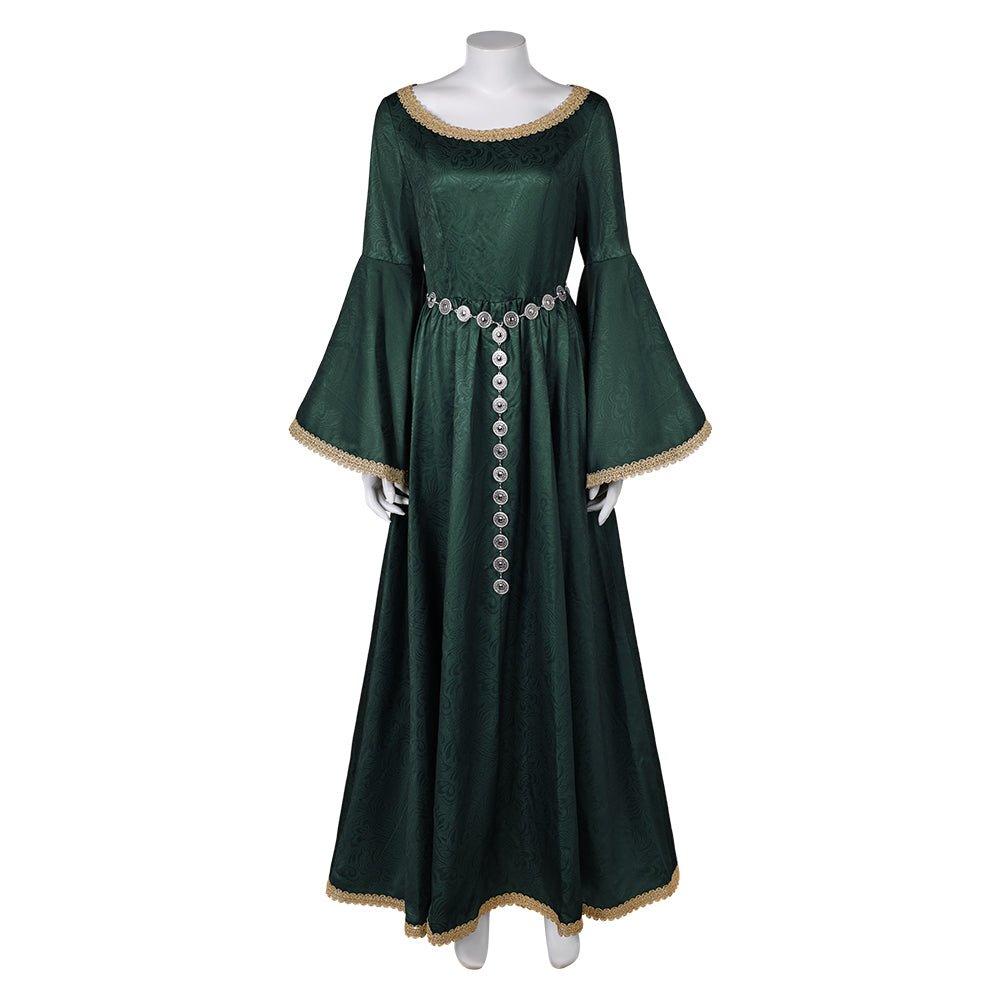 House of the Dragon Alicent Hightower Women Green Dress Party Carnival  Halloween Cosplay Costume