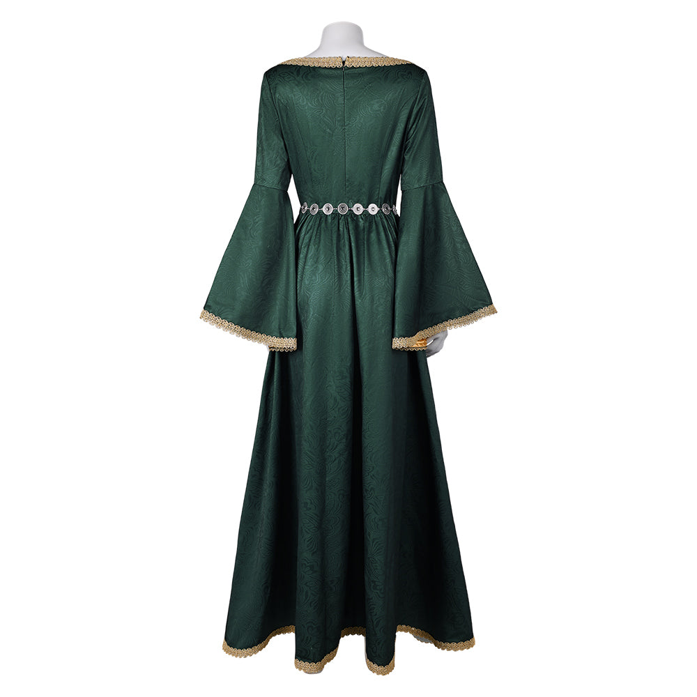 House of the Dragon Alicent Hightower Women Green Dress Party Carnival  Halloween Cosplay Costume