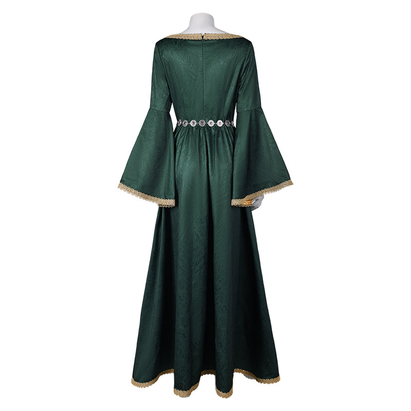 House of the Dragon TV Alicent Hightower Women Green Dress Party Carnival Halloween Cosplay Costume