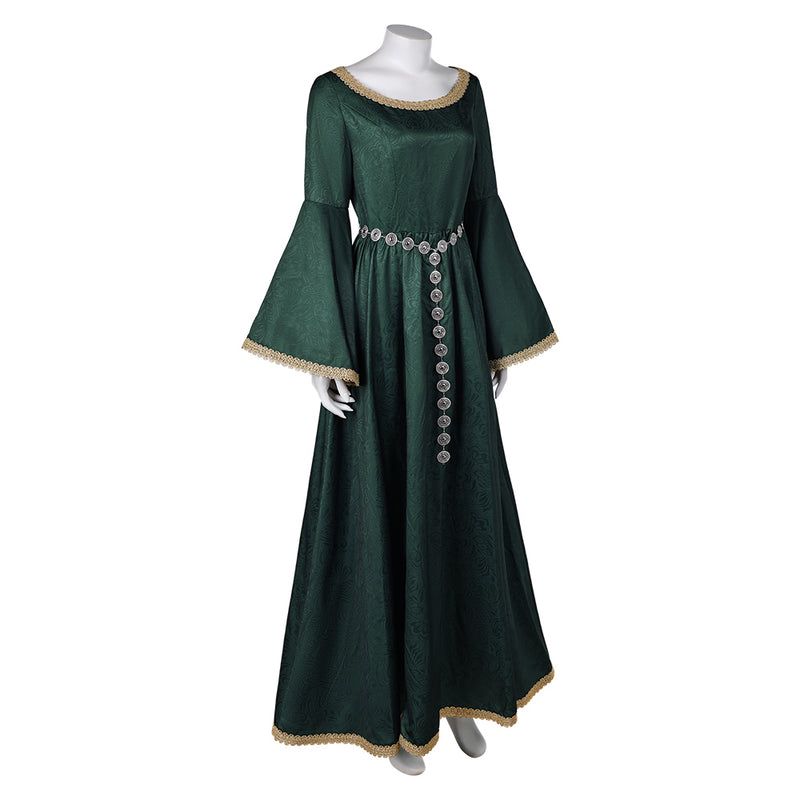 House of the Dragon TV Alicent Hightower Women Green Dress Party Carnival Halloween Cosplay Costume