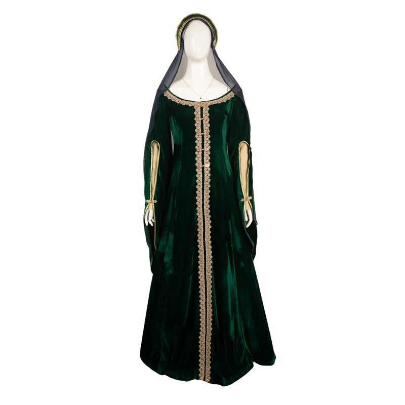 House of the Dragon TV Alicent Hightower Women Green Dress With Veil Cosplay Costume