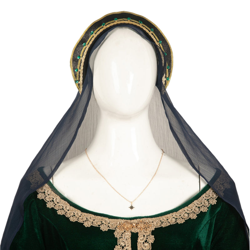 House of the Dragon TV Alicent Hightower Women Green Dress With Veil Cosplay Costume