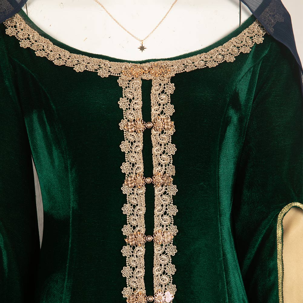 House of the Dragon Alicent Hightower Medieval Dress With Veil Outfits Cosplay Costume