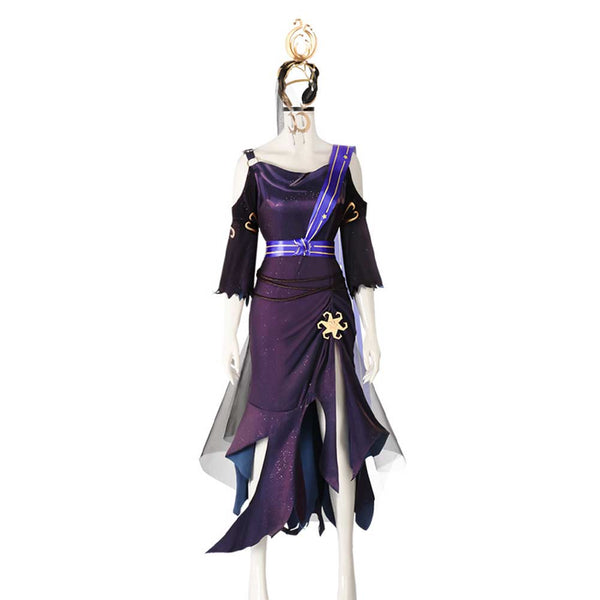 Identity V Priestess The Envoy of Yog-Sothoth Women Purple Dress Outfit Cosplay Costume