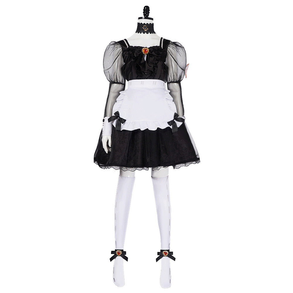 Identity V Scarlet Priestess Women Black Maid Dress Carnival