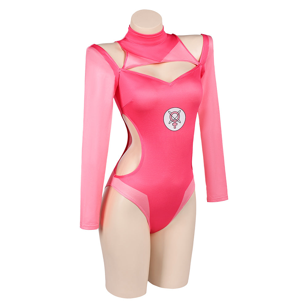 Invincible Atom Eve Women Pink One-piece Swimsuit Cosplay Costume ...