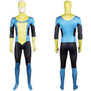 Invincible Mark Grayson Blue Yellow Jumpsuit Combat Suit Carnival Halloween Cosplay Costume