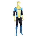 Invincible Mark Grayson Blue Yellow Jumpsuit Combat Suit Carnival Halloween Cosplay Costume