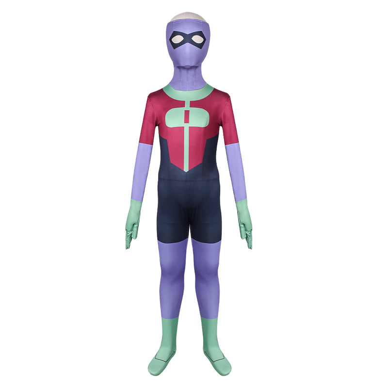 Invincible Omni-Man Oliver Grayson Kids Children Purple Jumpsuit Carnival Halloween Cosplay Costume