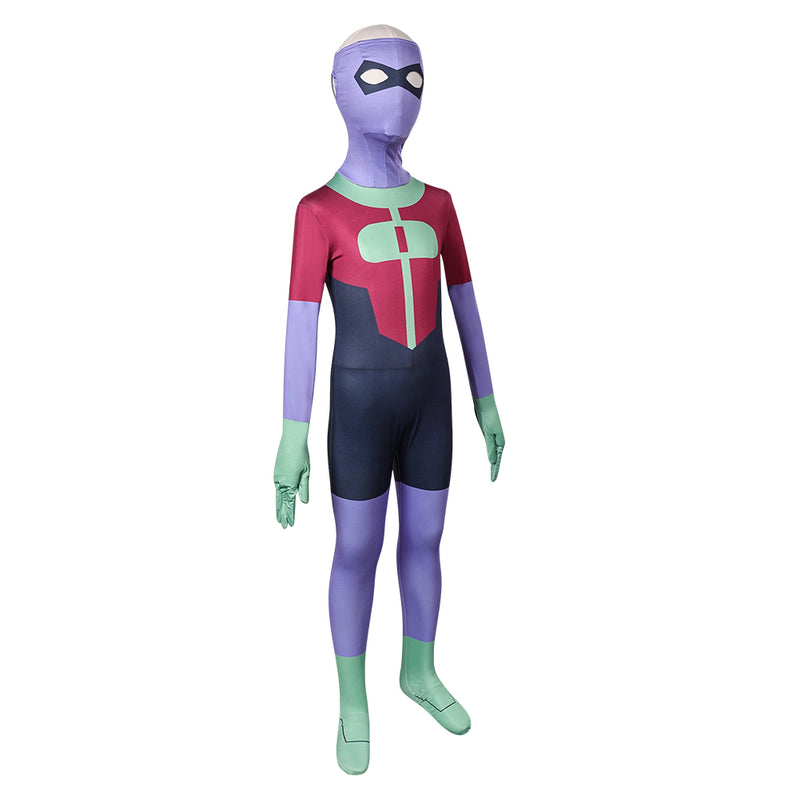 Invincible Omni-Man Oliver Grayson Kids Children Purple Jumpsuit Carnival Halloween Cosplay Costume