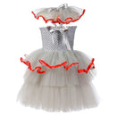 IT Movie Pennywise Kids Children White Dress Party Carnival Halloween Cosplay Costume