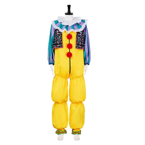 It Movie Pennywise Yellow Jumpsuit Party Carnival Halloween Cosplay Costume