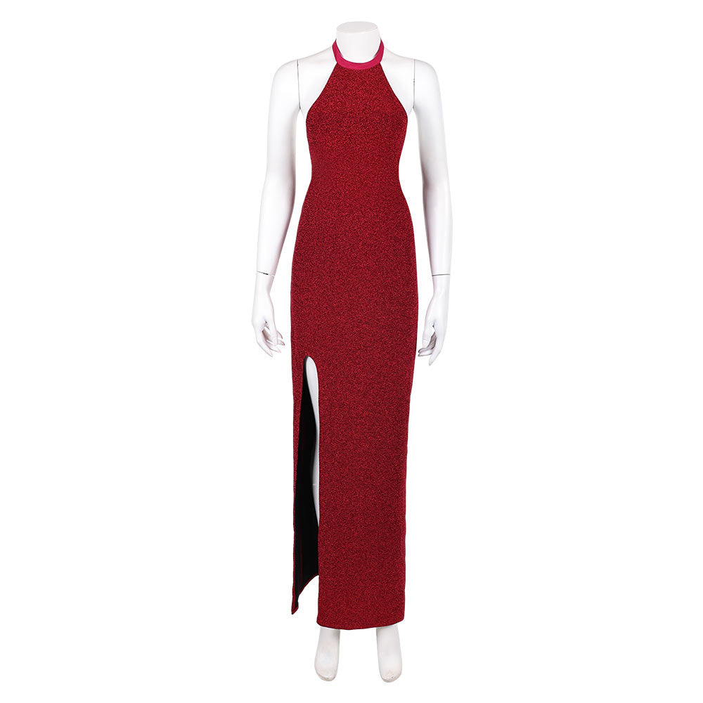 strapless open back dress John Wick: Ballerina 2025 Eve Macarro Rooney Women Red Dress Carnival Halloween Cosplay Costume