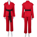 John Wick: Ballerina 2025 Eve Macarro Women Red Taekwondo Uniform Cosplay Costume