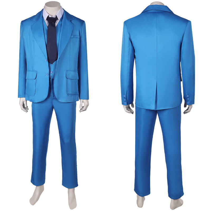 Joker: Folie à Deux (2024) Movie Arthur Fleck Blue Suit Party Carnival Halloween Cosplay Costume