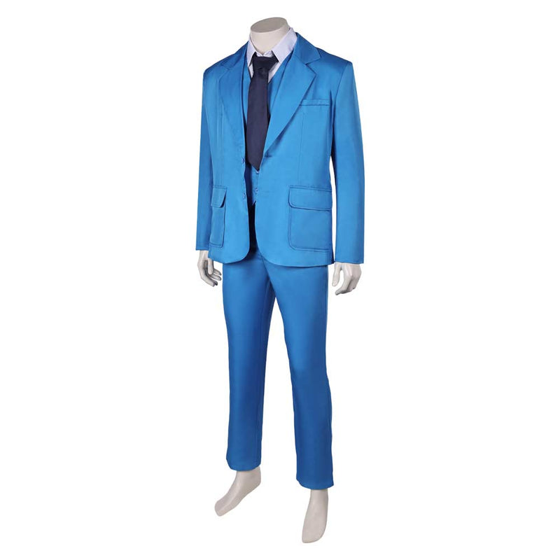 Joker: Folie à Deux (2024) Movie Arthur Fleck Blue Suit Party Carnival Halloween Cosplay Costume