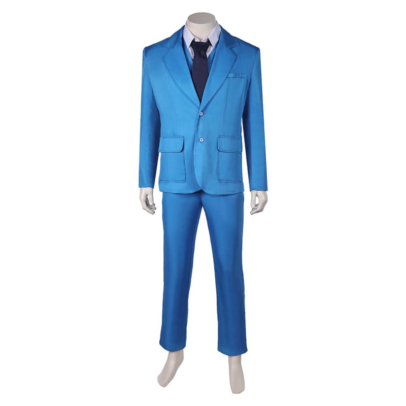 Joker: Folie à Deux (2024) Movie Arthur Fleck Blue Suit Party Carnival Halloween Cosplay Costume