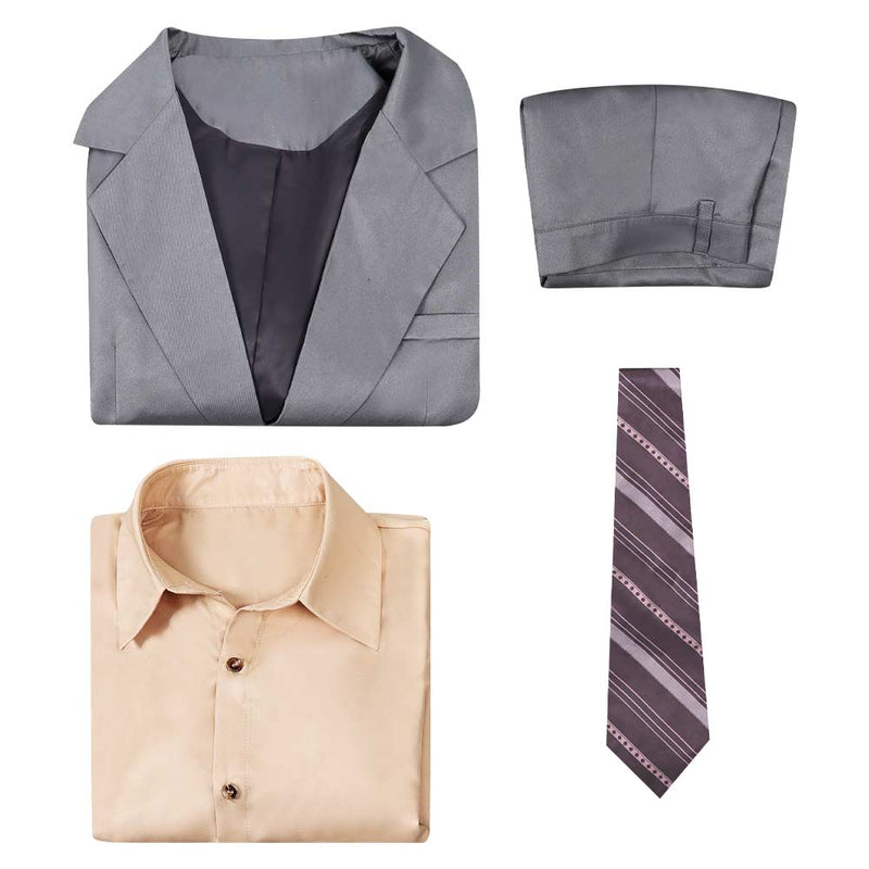 Joker: Folie à Deux (2024) Movie Arthur Fleck Grey Suit Party Carnival Halloween Cosplay Costume