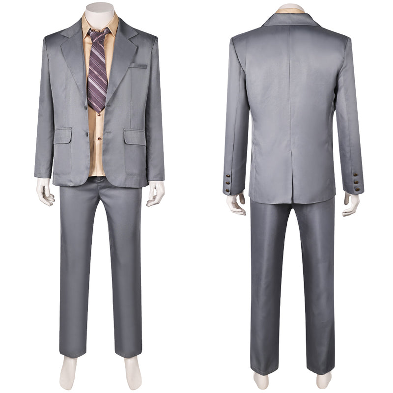 Joker: Folie à Deux (2024) Movie Arthur Fleck Grey Suit Party Carnival Halloween Cosplay Costume