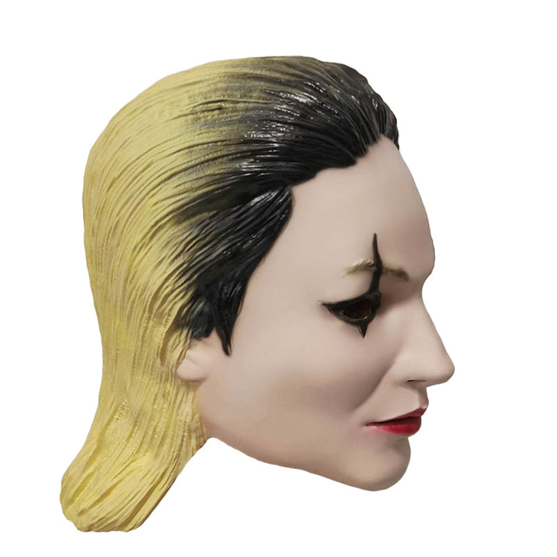 Joker: Folie à Deux (2024) Movie Harley Quinn Slicked Back Wig Cosplay Latex Masks Halloween Party Costume Props