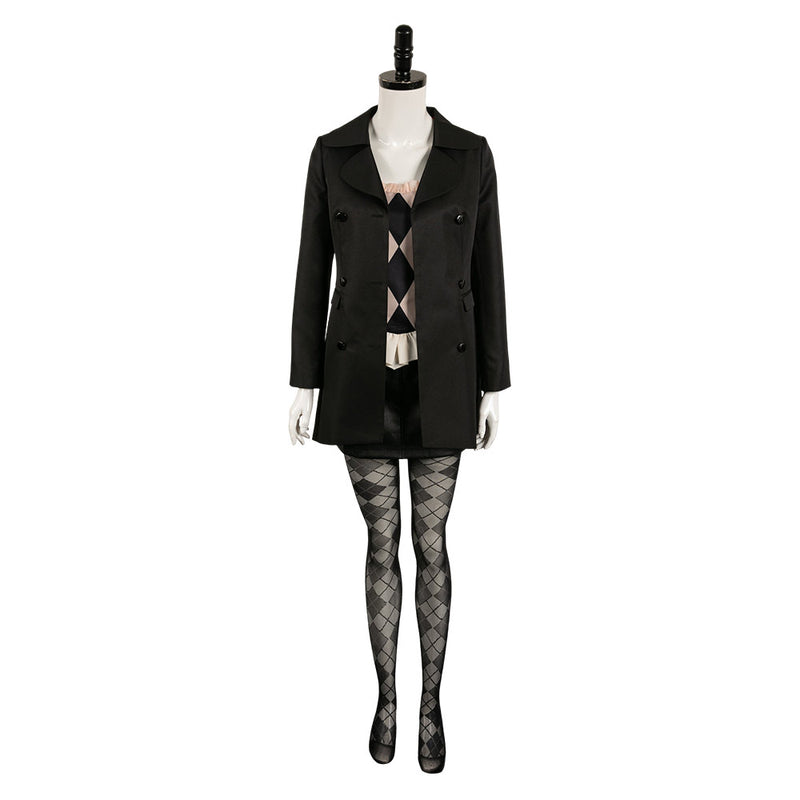 harley quinn black dress Joker: Folie Deux (2024) Harley Quinn Women Black Dress Outfit Cosplay Costume