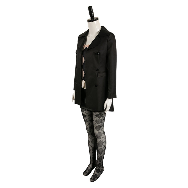 Joker: Folie à Deux (2024) Movie Harley Quinn Women Black Dress Outfit Cosplay Costume