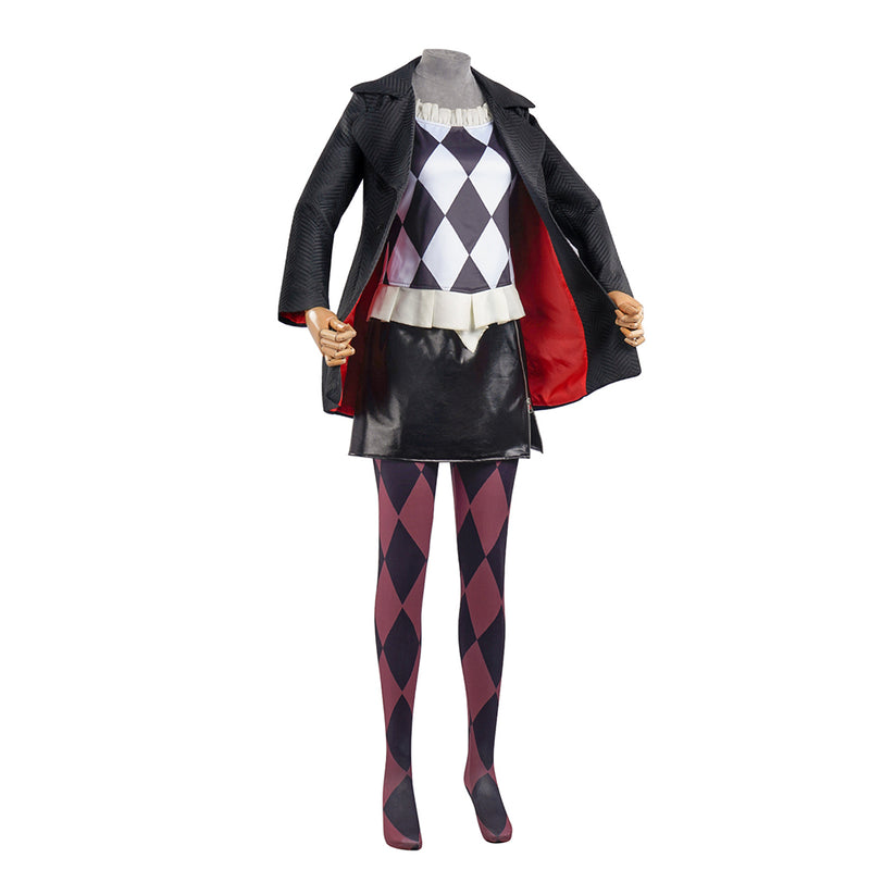 Joker: Folie à Deux (2024) Movie Harley Quinn Women Black Outfit Party Carnival Halloween Cosplay Costume