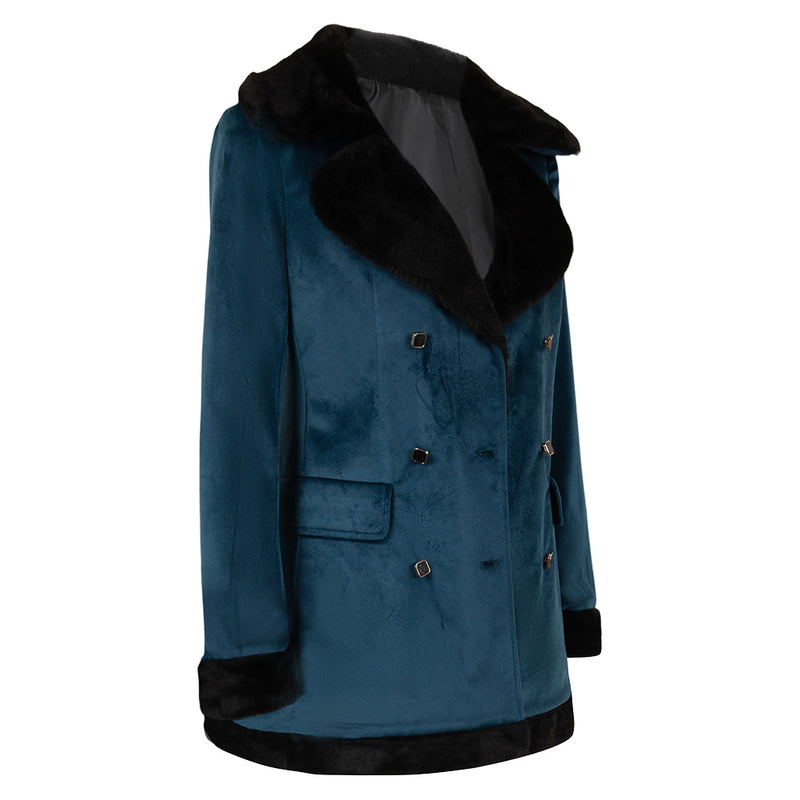 Joker: Folie à Deux (2024) Movie Harley Quinn Women Blue Coat Cosplay Costume