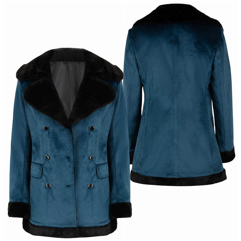 Joker: Folie à Deux (2024) Movie Harley Quinn Women Blue Coat Cosplay Costume