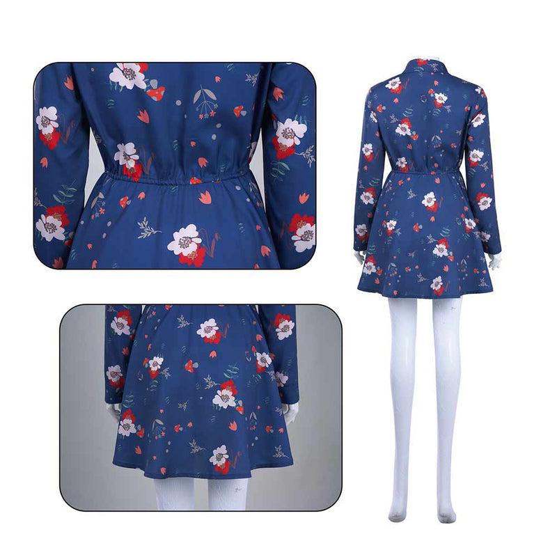 Joker: Folie à Deux (2024) Movie Harley Quinn Women Blue Dress Party Carnival Halloween Cosplay Costume