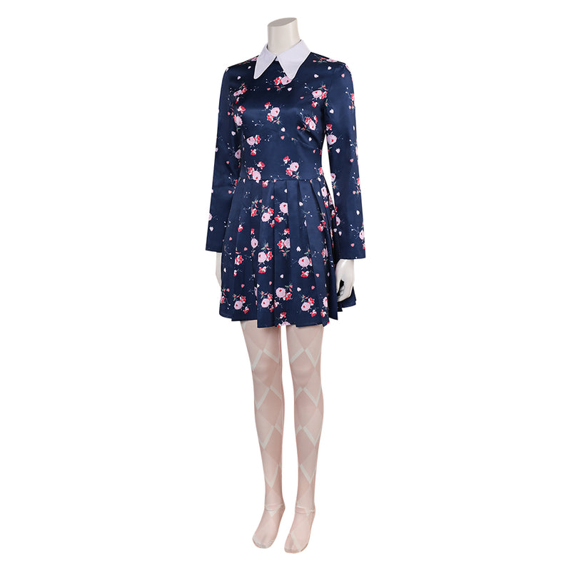 Joker: Folie à Deux (2024) Movie Harley Quinn Women Floral Dress Party Carnival Halloween Cosplay Costume