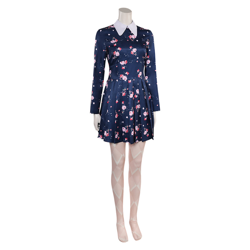 Joker: Folie à Deux (2024) Movie Harley Quinn Women Floral Dress Party Carnival Halloween Cosplay Costume