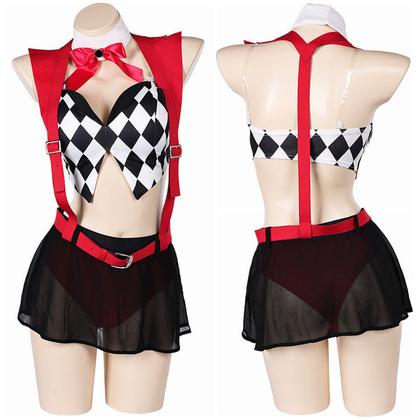 Joker: Folie à Deux (2024) Movie Harley Quinn Women Red Sexy Suit Cosplay Costume Original Design