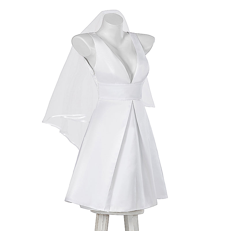 Joker: Folie à Deux (2024) Movie Harley Quinn Women White Dress Party Carnival Halloween Cosplay Costume