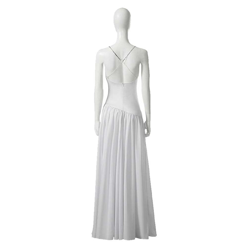 Joker: Folie Deux (2024) Harley Quinn Women White Long Dress Party Carnival Halloween Cosplay Costume Joker: Folie Deux (2024) Harley Quinn Women White Long Dress Party Carnival Halloween Cosplay Costume