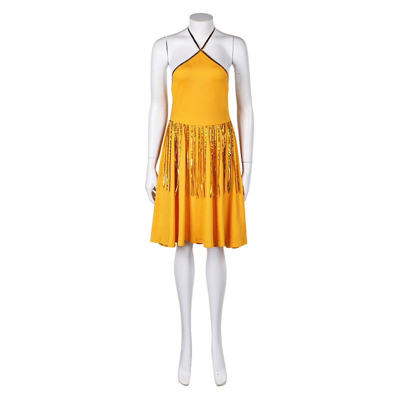 Joker: Folie à Deux (2024) Movie Harley Quinn Women Yellow Dress Cosplay Costume