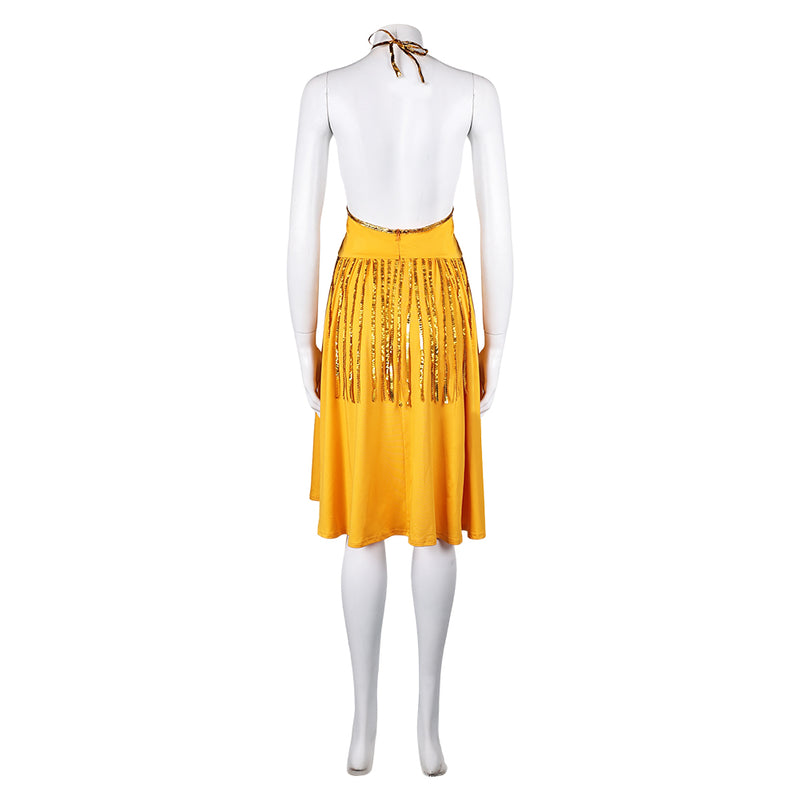 Joker: Folie Deux (2024) Harley Quinn Women Yellow Dress Cosplay Costume Joker: Folie Deux (2024) Harley Quinn Women Yellow Dress Cosplay Costume