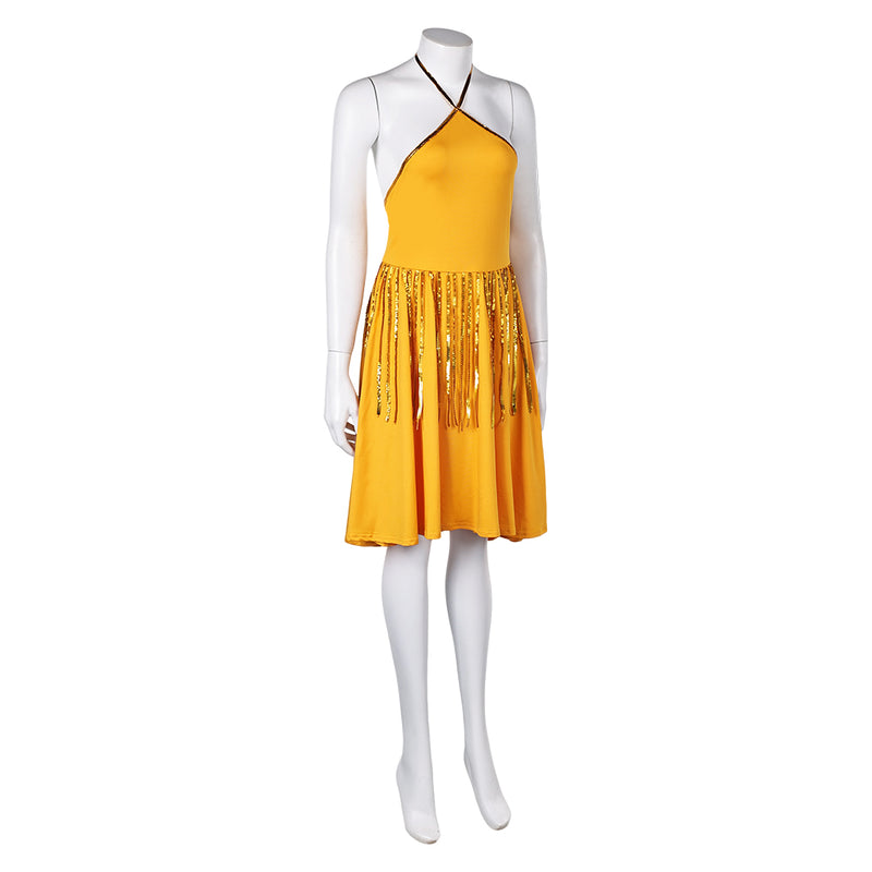 Joker: Folie à Deux (2024) Movie Harley Quinn Women Yellow Dress Cosplay Costume