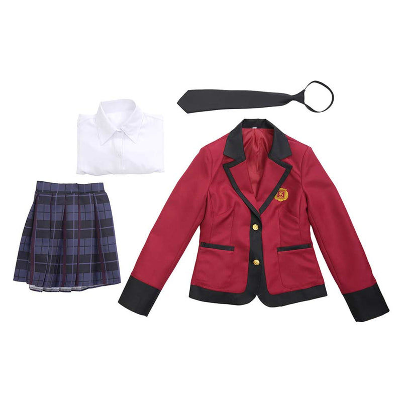 Kakegurui: Compulsive Gambler Yumeko Jabami Women Red Dress Uniform Cosplay Costume