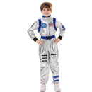 Kids Children Astronaut Blue Yellow Futuristic Fullset Outfits Halloween Carnival Cosplay Costume